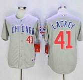Chicago Cubs #41 John Lackey Gray Road Cool Base Stitched Baseball Jersey,baseball caps,new era cap wholesale,wholesale hats